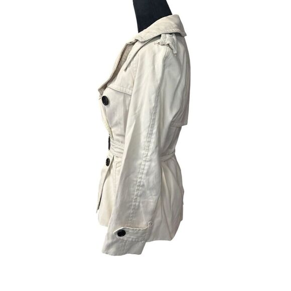 Coach Porcelain Solid Short Trench Coat Jacket Double Breasted S/P - Picture 6 of 16